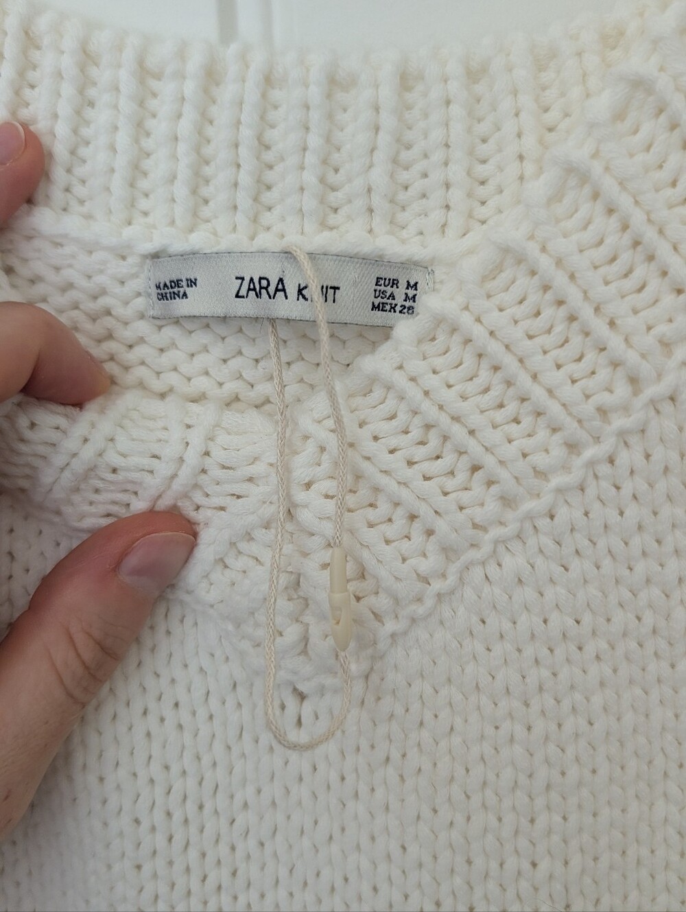 NWOT V-Neck Knit‎ Tank Dress in Cream M - Picture 4 of 8